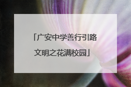 广安中学善行引路 文明之花满校园